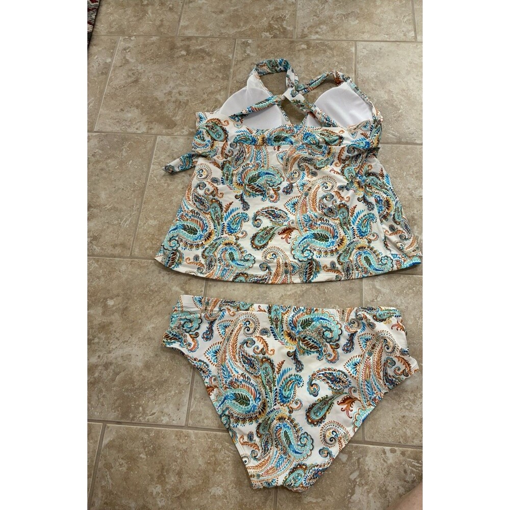 Alex Marie Paisley Print Tankini Swimsuit Set Size XL - Picture 2 of 2